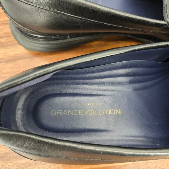 Cole Haan Shoes Mens 8 M Black Leather Venetian Grand Evolution Slip On Loafers - Picture 7 of 8